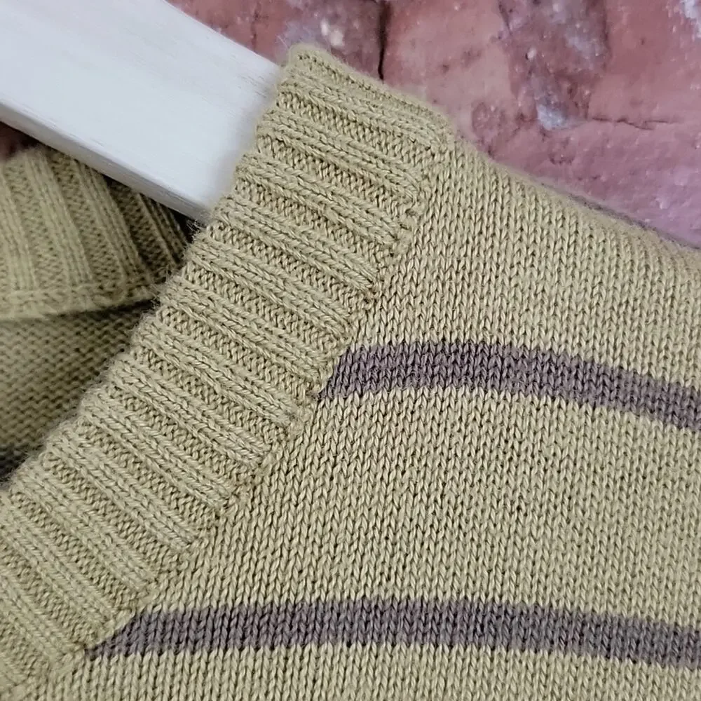 Animal Bikes Men's Yellow‎ Stripped Knit Sweater Small